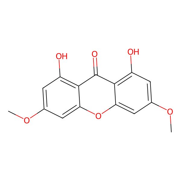 2D Structure of 1,8-Dihydroxy-3,6-dimethoxy-9H-xanthen-9-one