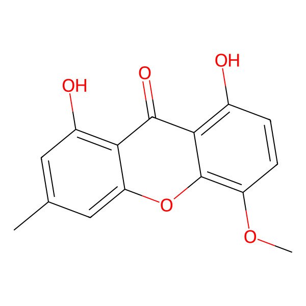 2D Structure of 1,8-Dihydroxy-5-methoxy-3-methylxanthone