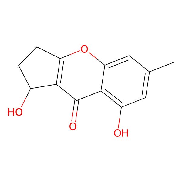 2D Structure of 1,8-dihydroxy-6-methyl-2,3-dihydro-1H-cyclopenta[b]chromen-9-one