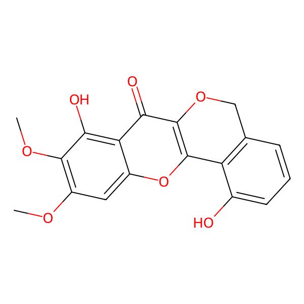 2D Structure of 1,8-dihydroxy-9,10-dimethoxy-5H-isochromeno[4,3-b]chromen-7-one
