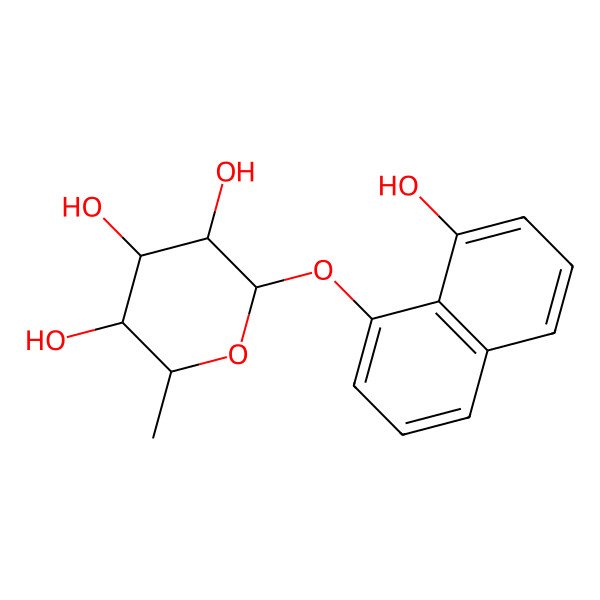 2D Structure of 1,8-dihydroxynaphthol-1-O-alpha-rhamnopyranoside
