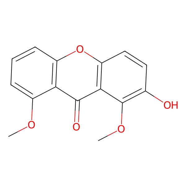 2D Structure of 1,8-Dimethoxy-2-hydroxyxanthone