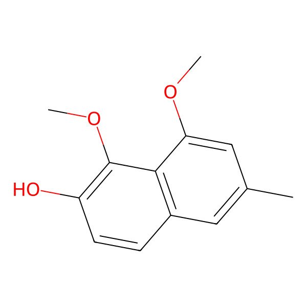 2D Structure of 1,8-Dimethoxy-6-methylnaphthalen-2-ol
