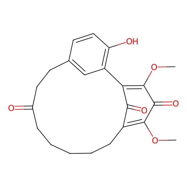 2D Structure of 18-Hydroxy-3,5-dimethoxytricyclo[13.3.1.12,6]icosa-1(18),2,5,15(19),16-pentaene-4,12,20-trione