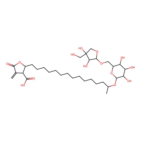 2D Structure of 18-O-b-D-apiofuranosyl-(1-6)-b-D-glucopyranoside ofallo-murolic acid