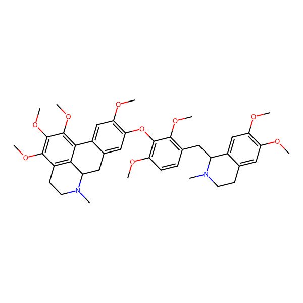 2D Structure of (6aR)-9-[3-[[(1S)-6,7-dimethoxy-2-methyl-3,4-dihydro-1H-isoquinolin-1-yl]methyl]-2,6-dimethoxyphenoxy]-1,2,3,10-tetramethoxy-6-methyl-5,6,6a,7-tetrahydro-4H-dibenzo[de,g]quinoline