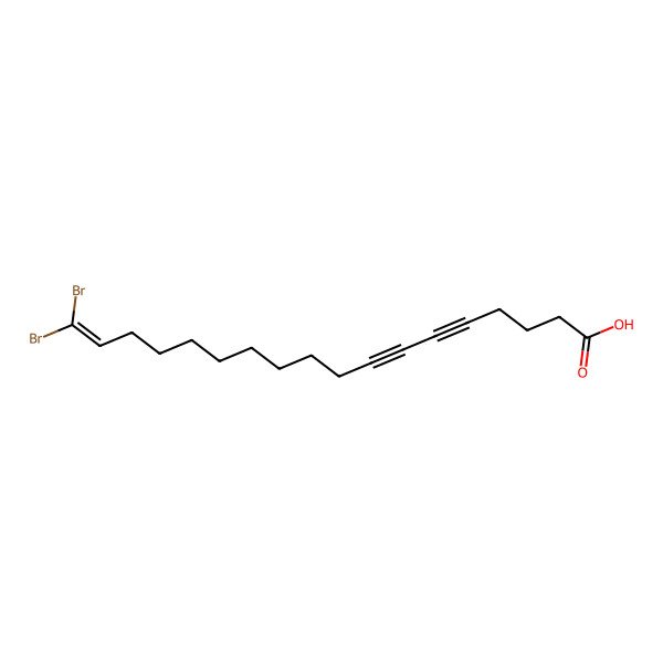 2D Structure of 18,18-Dibromo-17-octadecene-5,7-diynoic acid methyl ester