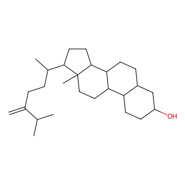 2D Structure of (3S,5S,8R,9R,10S,13R,14S,17R)-13-methyl-17-[(2R)-6-methyl-5-methylideneheptan-2-yl]-1,2,3,4,5,6,7,8,9,10,11,12,14,15,16,17-hexadecahydrocyclopenta[a]phenanthren-3-ol