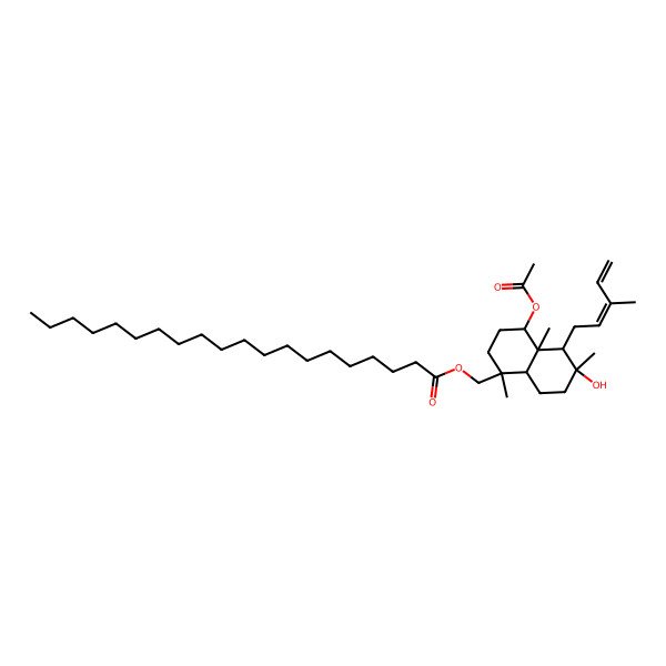 2D Structure of [(1R,4R,4aS,5S,6R,8aS)-4-acetyloxy-6-hydroxy-1,4a,6-trimethyl-5-[(2E)-3-methylpenta-2,4-dienyl]-3,4,5,7,8,8a-hexahydro-2H-naphthalen-1-yl]methyl icosanoate