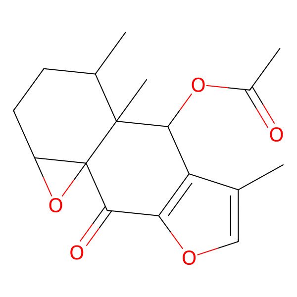 2D Structure of [(1R,8S,9S,10S,13S)-6,9,10-trimethyl-2-oxo-4,14-dioxatetracyclo[7.5.0.01,13.03,7]tetradeca-3(7),5-dien-8-yl] acetate