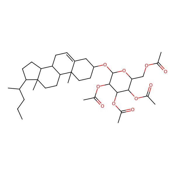 2D Structure of [3,4,5-triacetyloxy-6-[(10,13-dimethyl-17-pentan-2-yl-2,3,4,7,8,9,11,12,14,15,16,17-dodecahydro-1H-cyclopenta[a]phenanthren-3-yl)oxy]oxan-2-yl]methyl acetate