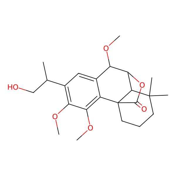 2D Structure of (1R,8S,9S,10S)-5-[(2R)-1-hydroxypropan-2-yl]-3,4,8-trimethoxy-11,11-dimethyl-16-oxatetracyclo[7.5.2.01,10.02,7]hexadeca-2,4,6-trien-15-one