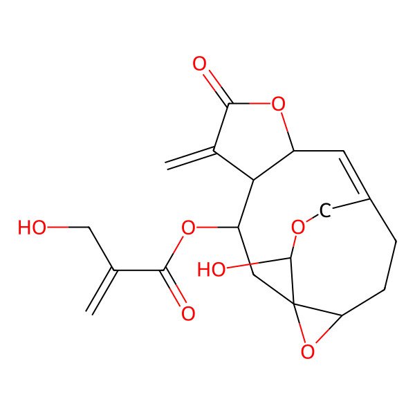 2D Structure of [(1S,3S,4R,8R,9Z,13R,15R)-15-hydroxy-5-methylidene-6-oxo-7,14,16-trioxatetracyclo[8.4.3.01,13.04,8]heptadec-9-en-3-yl] 2-(hydroxymethyl)prop-2-enoate