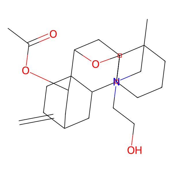 2D Structure of [(1S,5R,10R,11R,12S,14S,16R,17R)-7-(2-hydroxyethyl)-5-methyl-13-methylidene-9-oxa-7-azahexacyclo[8.6.2.211,14.01,8.05,17.011,16]icosan-12-yl] acetate