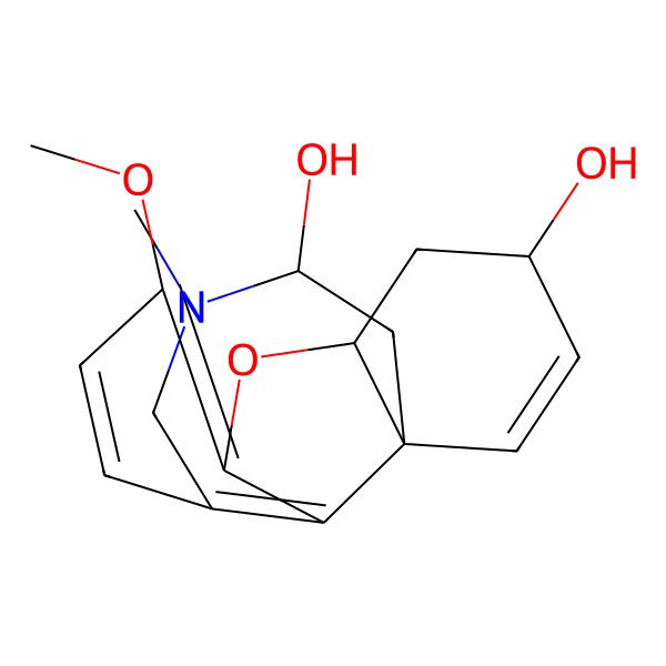 2D Structure of 9-Methoxy-4-methyl-11-oxa-4-azatetracyclo[8.6.1.01,12.06,17]heptadeca-6(17),7,9,15-tetraene-3,14-diol