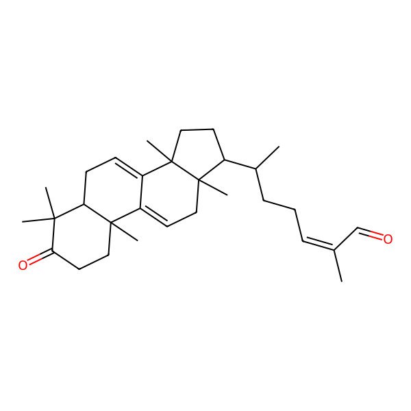 2D Structure of 2-Methyl-6-(4,4,10,13,14-pentamethyl-3-oxo-1,2,5,6,12,15,16,17-octahydrocyclopenta[a]phenanthren-17-yl)hept-2-enal