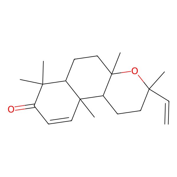 2D Structure of (3S,4aS,6aS,10aR,10bS)-3-ethenyl-3,4a,7,7,10a-pentamethyl-1,2,5,6,6a,10b-hexahydrobenzo[f]chromen-8-one