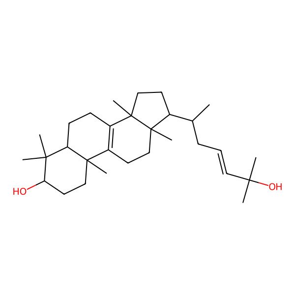 2D Structure of (3S,5R,10S,13S,14S,17S)-17-[(E,2R)-6-hydroxy-6-methylhept-4-en-2-yl]-4,4,10,13,14-pentamethyl-2,3,5,6,7,11,12,15,16,17-decahydro-1H-cyclopenta[a]phenanthren-3-ol