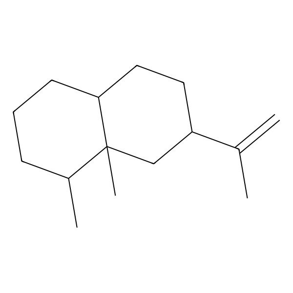 2D Structure of 1,8a-dimethyl-7-prop-1-en-2-yl-2,3,4,4a,5,6,7,8-octahydro-1H-naphthalene