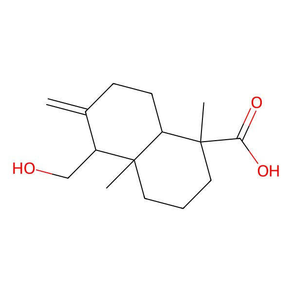 2D Structure of (1R,4aS,5S,8aR)-5-(hydroxymethyl)-1,4a-dimethyl-6-methylidene-3,4,5,7,8,8a-hexahydro-2H-naphthalene-1-carboxylic acid