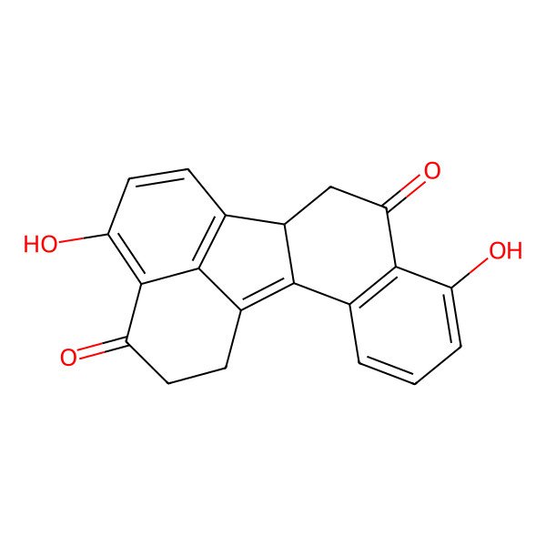2D Structure of (11R)-7,15-dihydroxypentacyclo[10.7.1.02,11.03,8.016,20]icosa-1,3(8),4,6,12(20),13,15-heptaene-9,17-dione