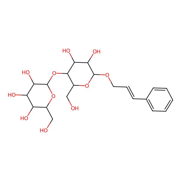 2D Structure of 2-[4,5-Dihydroxy-2-(hydroxymethyl)-6-(3-phenylprop-2-enoxy)oxan-3-yl]oxy-6-(hydroxymethyl)oxane-3,4,5-triol