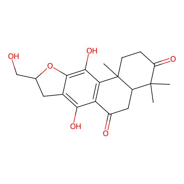 2D Structure of 7,11-Dihydroxy-9-(hydroxymethyl)-4,4,11b-trimethyl-1,2,4a,5,8,9-hexahydronaphtho[2,1-f][1]benzofuran-3,6-dione