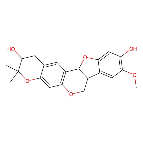 2D Structure of 7-Methoxy-17,17-dimethyl-3,12,16-trioxapentacyclo[11.8.0.02,10.04,9.015,20]henicosa-1(13),4,6,8,14,20-hexaene-6,18-diol