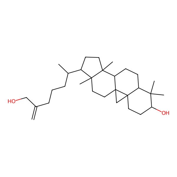 2D Structure of 15-[6-(Hydroxymethyl)hept-6-en-2-yl]-7,7,12,16-tetramethylpentacyclo[9.7.0.01,3.03,8.012,16]octadecan-6-ol