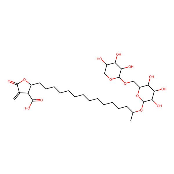 2D Structure of (18R)-18-O-1-b-xylopyranosyl-(1-6)-b-D-glucopyranoside