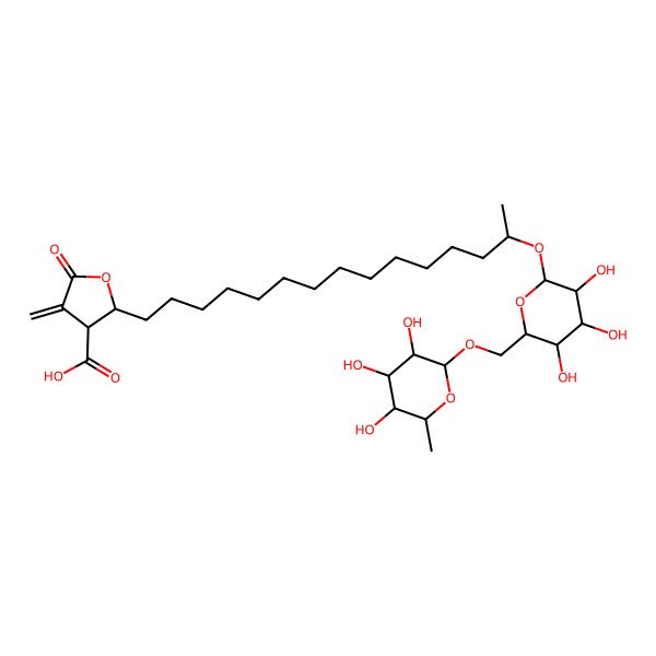 2D Structure of (18R)-18-O-a-L-Rhamnopyranosyl-(1-6)-b-D-glucopyranosideof murolic acid