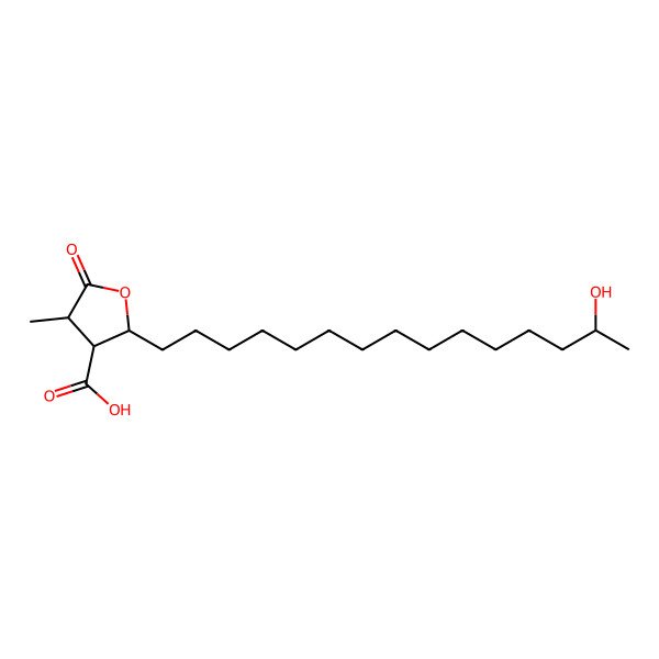 2D Structure of (2S,3R,4S)-2-[(14S)-14-hydroxypentadecyl]-4-methyl-5-oxooxolane-3-carboxylic acid