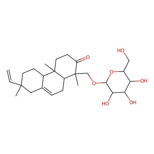 2D Structure of 19-(alpha-D-glucopyranosyloxy)isopimara-7,15-dien-3-one