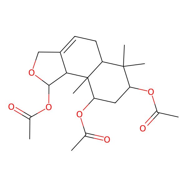 2D Structure of (1,9-Diacetyloxy-6,6,9a-trimethyl-1,3,5,5a,7,8,9,9b-octahydrobenzo[e][2]benzofuran-7-yl) acetate