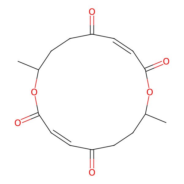 2D Structure of 1,9-Dioxacyclohexadeca-3,11-diene-2,5,10,13-tetraone, 8,16-dimethyl-
