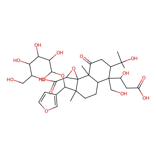 2D Structure of 19-Hydroxydeacetylnomilinic acid 17-beta-D-glucopyranoside 2D Structure of 19-Hydroxydeacetylnomilinic acid 17-beta-D-glucopyranoside