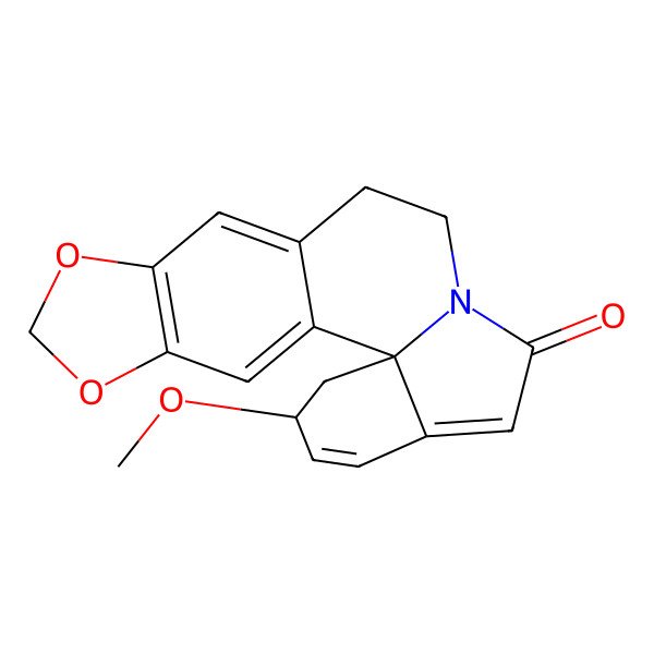 2D Structure of 19-Methoxy-5,7-dioxa-13-azapentacyclo[11.7.0.01,16.02,10.04,8]icosa-2,4(8),9,15,17-pentaen-14-one