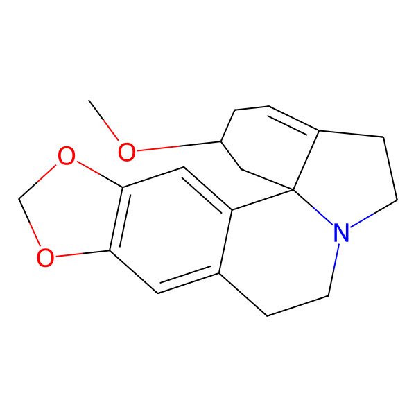2D Structure of 19-Methoxy-5,7-dioxa-13-azapentacyclo[11.7.0.01,16.02,10.04,8]icosa-2,4(8),9,16-tetraene