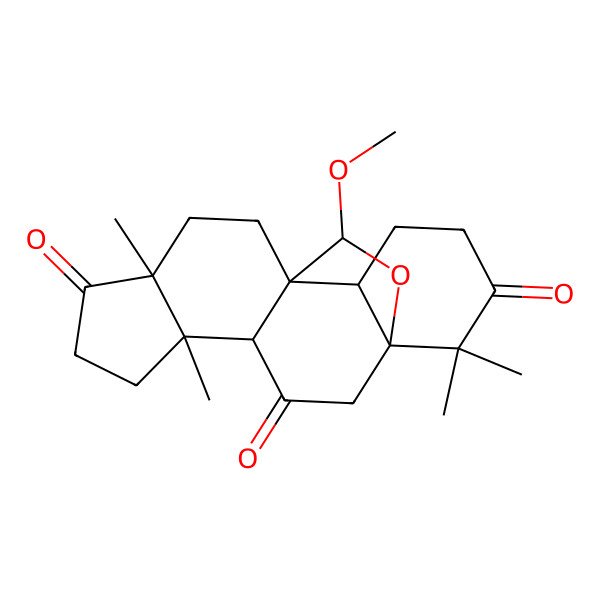 2D Structure of 19-Methoxy-5,9,17,17-tetramethyl-18-oxapentacyclo[10.5.2.01,13.04,12.05,9]nonadecane-3,8,16-trione