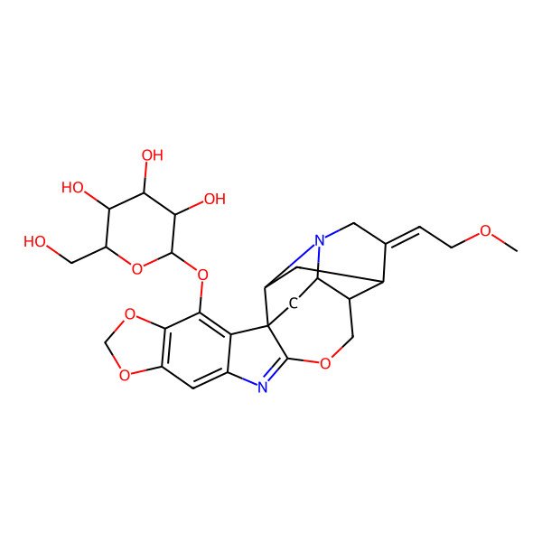 2D Structure of 19-Z-Gardfloramine-9-O-beta-D-glucopyranoside, (rel)-