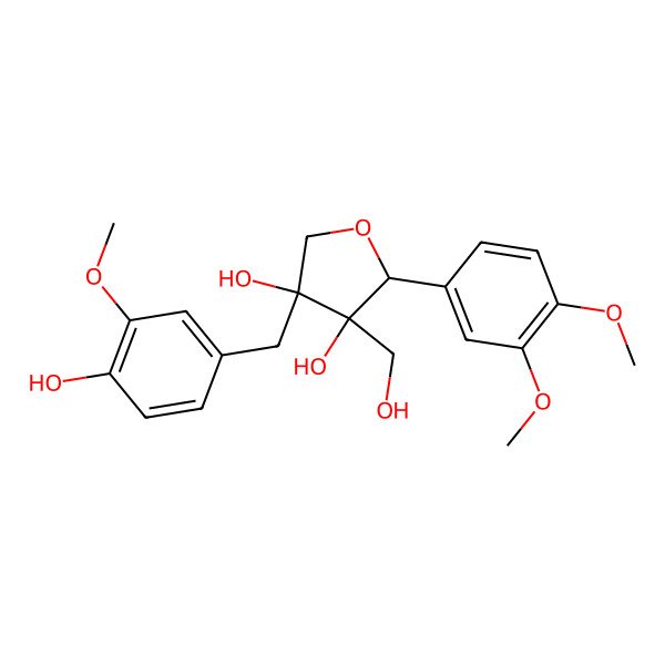 2D Structure of (2R,3S,4R)-2-(3,4-dimethoxyphenyl)-4-[(4-hydroxy-3-methoxyphenyl)methyl]-3-(hydroxymethyl)oxolane-3,4-diol