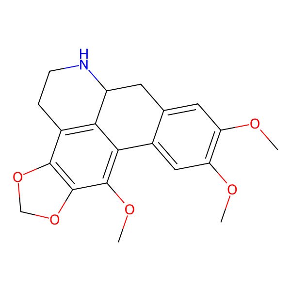 2D Structure of 1,9,10-Trimethoxy-2,3-methylenedioxynoraporphine