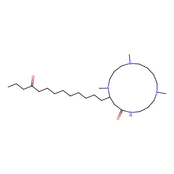 2D Structure of 1,9,13-Trimethyl-8-(10-oxotridecyl)-1,5,9,13-tetrazacycloheptadecan-6-one 2D Structure of 1,9,13-Trimethyl-8-(10-oxotridecyl)-1,5,9,13-tetrazacycloheptadecan-6-one