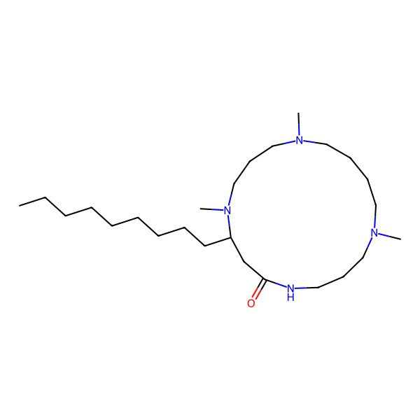 2D Structure of 1,9,13-Trimethyl-8-nonyl-1,5,9,13-tetrazacycloheptadecan-6-one 2D Structure of 1,9,13-Trimethyl-8-nonyl-1,5,9,13-tetrazacycloheptadecan-6-one
