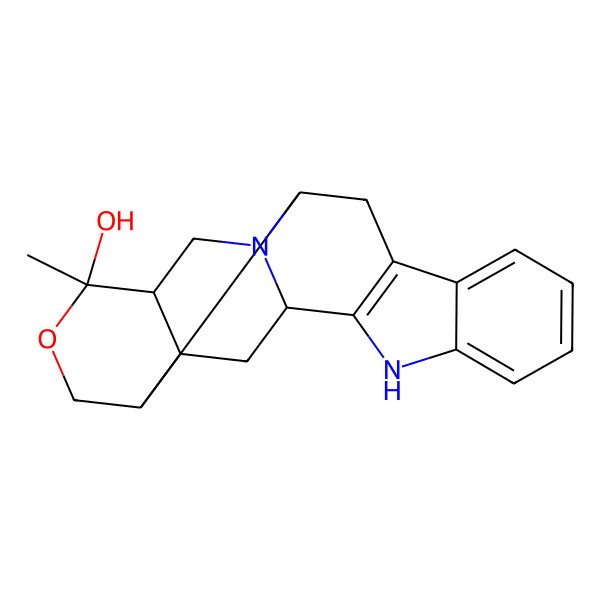 2D Structure of (2S,13S,15R,16R,19R,20R)-19-methyl-18-oxa-1,11-diazahexacyclo[11.8.0.02,16.04,12.05,10.015,20]henicosa-4(12),5,7,9-tetraen-19-ol