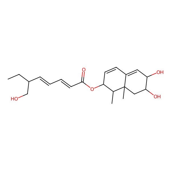 2D Structure of (6,7-dihydroxy-1,8a-dimethyl-2,6,7,8-tetrahydro-1H-naphthalen-2-yl) 6-(hydroxymethyl)octa-2,4-dienoate