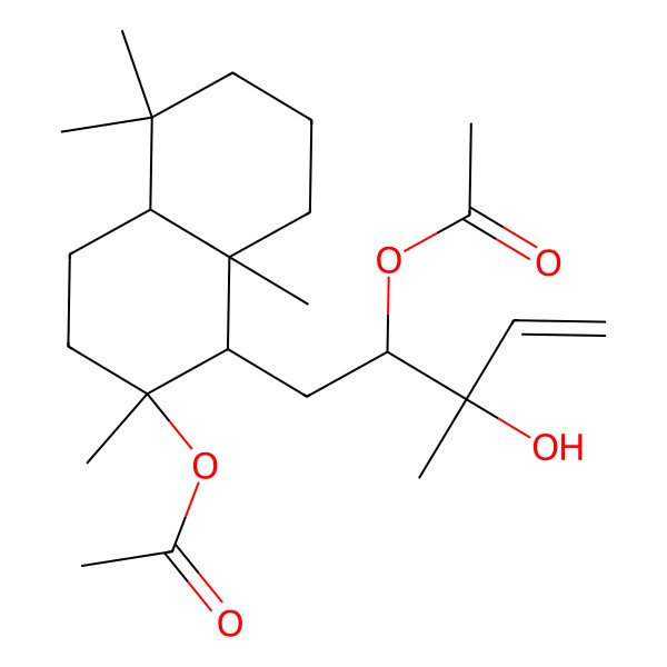 2D Structure of [(2R,3R)-1-[(1R,2R,4aS,8aS)-2-acetyloxy-2,5,5,8a-tetramethyl-3,4,4a,6,7,8-hexahydro-1H-naphthalen-1-yl]-3-hydroxy-3-methylpent-4-en-2-yl] acetate