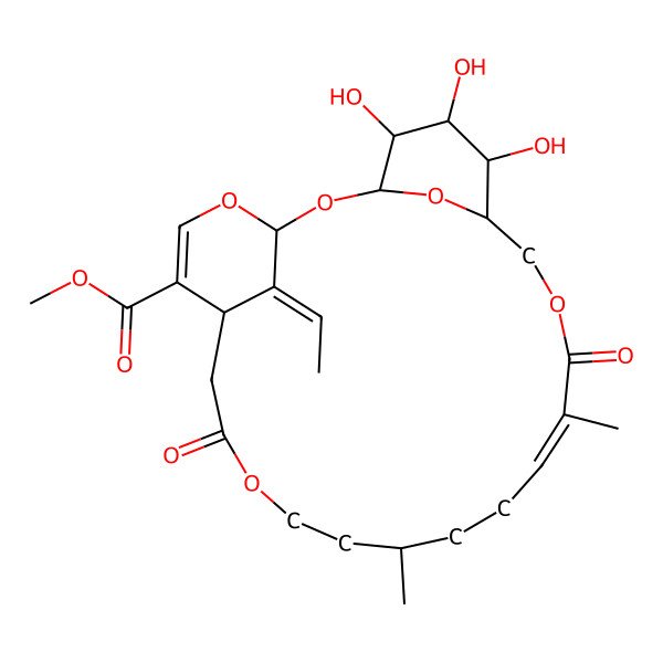 2D Structure of methyl (1S,3S,16E,21R,22S,23S,24R,26Z)-26-ethylidene-22,23,24-trihydroxy-13,17-dimethyl-9,18-dioxo-2,4,10,19,25-pentaoxatricyclo[19.3.1.13,7]hexacosa-5,16-diene-6-carboxylate