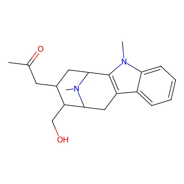 2D Structure of 1-[(1S,12S,13R,14S)-13-(hydroxymethyl)-3,16-dimethyl-3,16-diazatetracyclo[10.3.1.02,10.04,9]hexadeca-2(10),4,6,8-tetraen-14-yl]propan-2-one