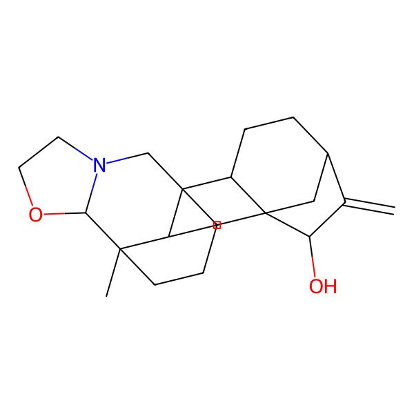 2D Structure of (1R,2S,5R,7S,8R,11S,12S,13S)-12-methyl-6-methylidene-14-oxa-17-azahexacyclo[10.6.3.15,8.01,11.02,8.013,17]docosan-7-ol